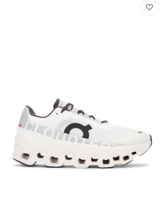 On Running Shoes - On Cloudmonster in White Grey Colorway